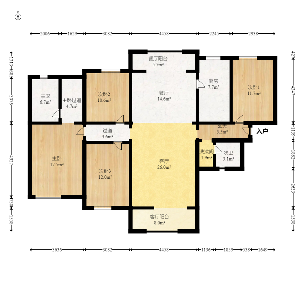 美来美城市广场 4室2厅2卫 95.0万 美来美城市广场 4室2厅2卫 95.0万户型图