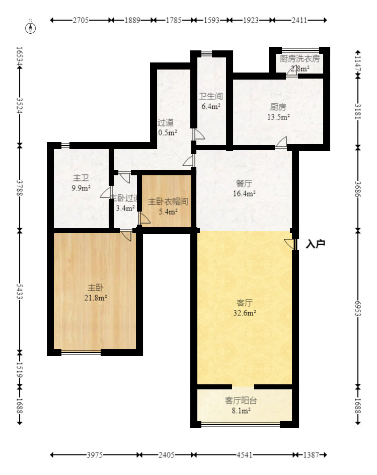 海伦春天 6室3厅3卫 387.0万 海伦春天 6室3厅3卫 387.0万户型图