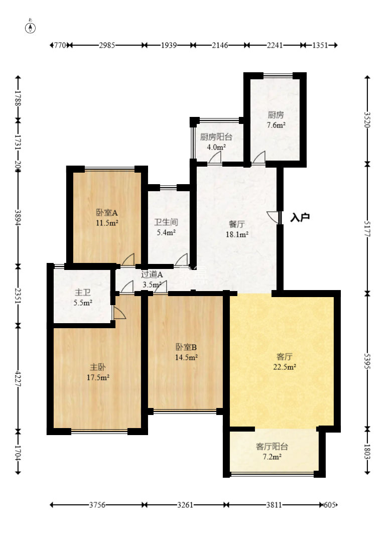 八方小区D区  3室2厅2卫   368.00万