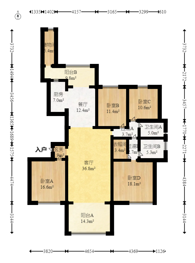 藏珑湖上国际花园  4室2厅2卫    235.0万 藏珑湖上国际花园  4室2厅2卫    235.0万户型图