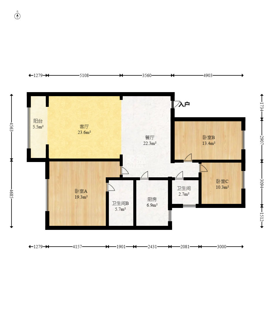 锦绣家园  3室2厅2卫    108.0万