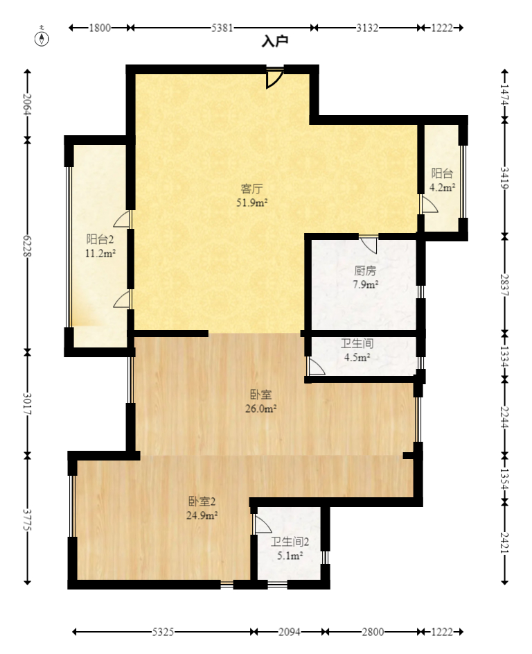 中交中央公园D5区  4室2厅2卫   160.00万室内图1