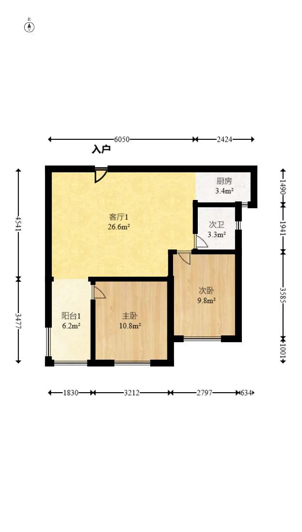 晋联大厦 2室2厅1卫 95.0万 晋联大厦 2室2厅1卫 95.0万户型图