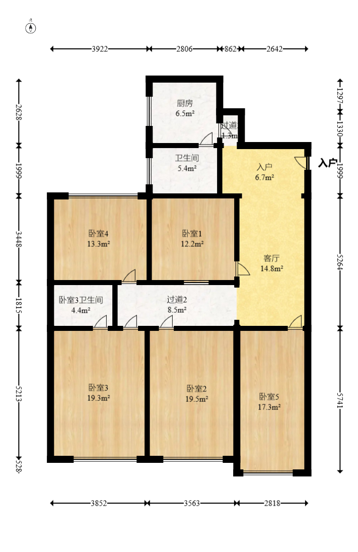 泰禹公馆  4室2厅2卫   96.00万室内图1