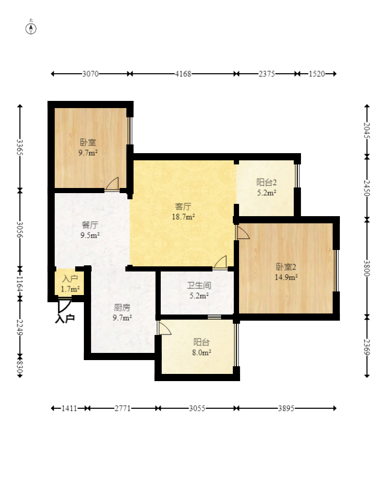 诚兴园  2室2厅1卫   82.00万室内图1