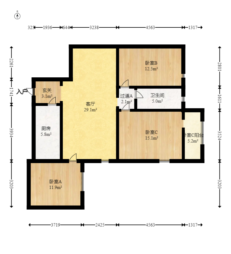 金麓西岸和苑  3室2厅1卫   84.30万室内图1