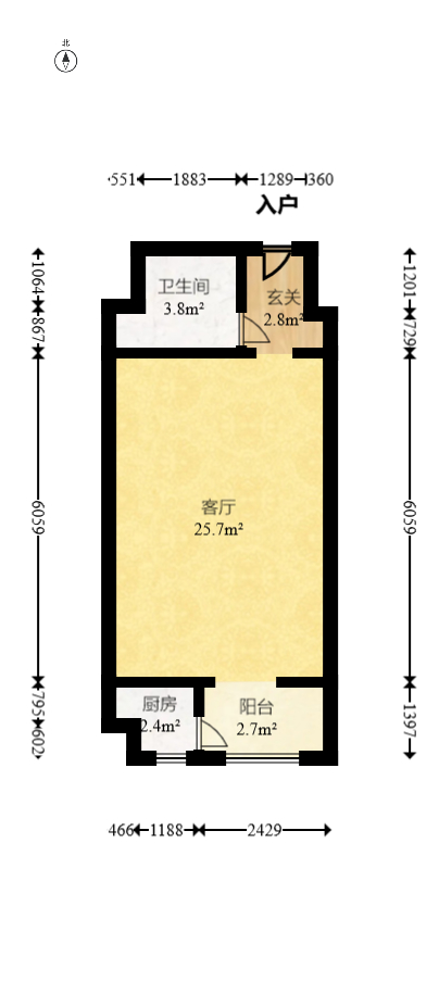 润和紫郡一期  1室1厅1卫    35.0万 润和紫郡一期  1室1厅1卫    35.0万户型图