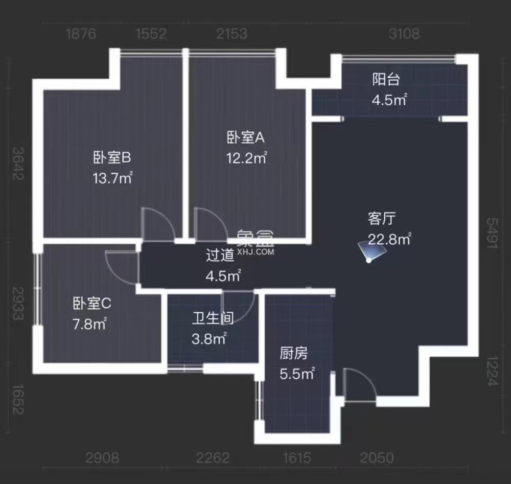 流金岁月-华晨国际  3室2厅1卫   43.00万客厅