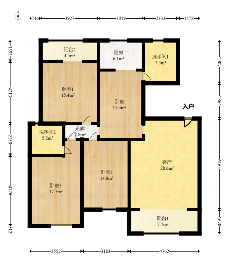 东方名都百草园  3室2厅1卫    92.0万 东方名都百草园  3室2厅1卫    92.0万户型图