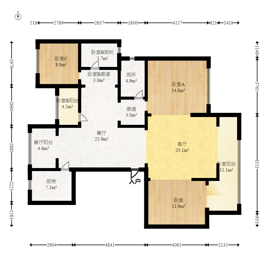 建发电建江山悦  4室2厅2卫   220.00万室内图1