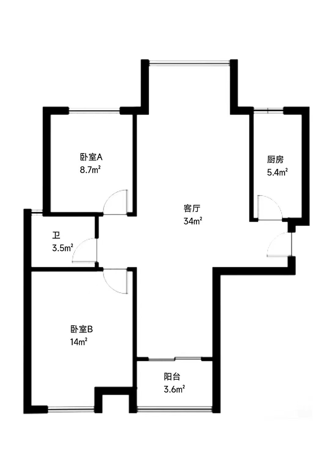 臻园  3室2厅1卫   4000.00元/月户型图