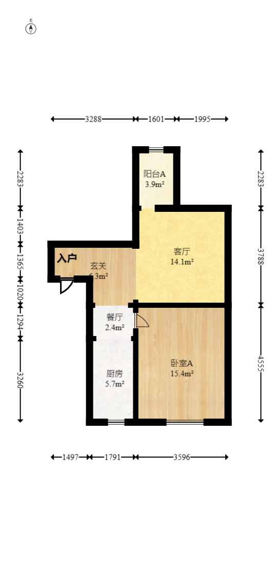 龙吉湾小区（龙瑞尚苑）  2室2厅1卫   41.50万室内图1