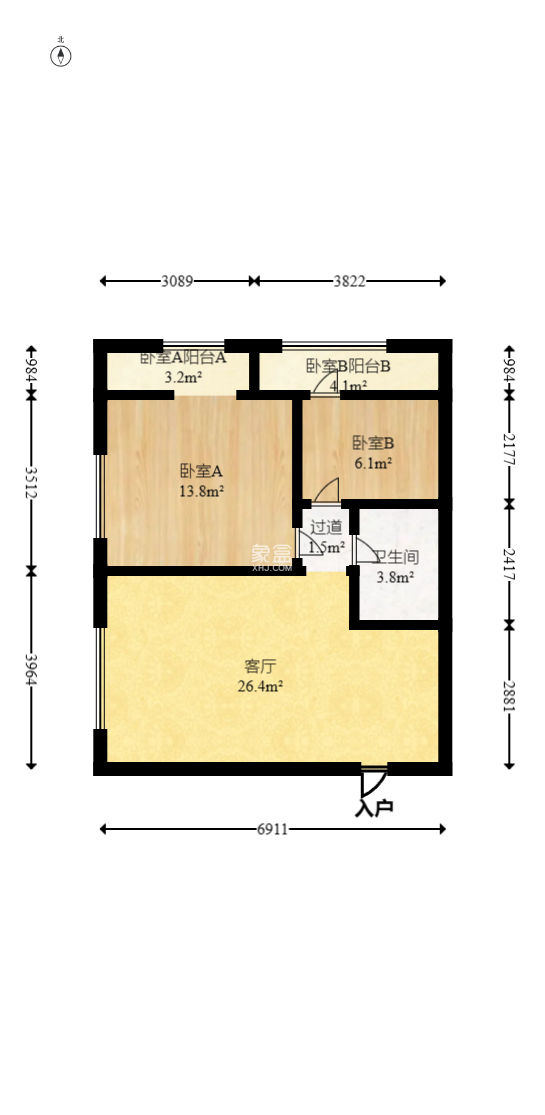 万科魅力之城  2室2厅1卫    62.99万