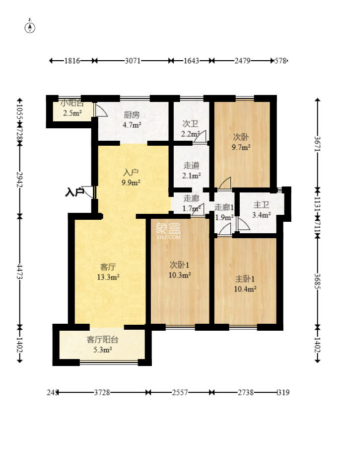 家顺花园 3室2厅2卫 157.97万 家顺花园 3室2厅2卫 157.97万户型图