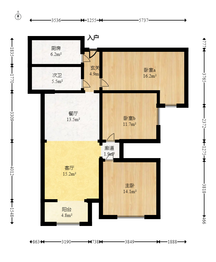 中国铁建梅溪青秀二期  3室2厅2卫   128.00万室内图1