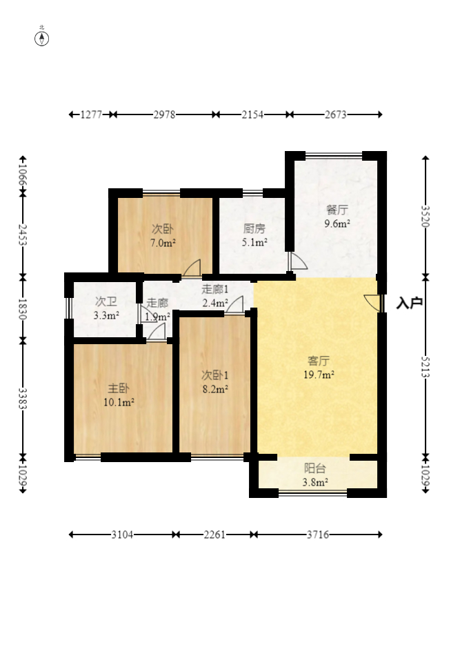 家顺花园 3室2厅2卫 137.0万 家顺花园 3室2厅2卫 137.0万户型图