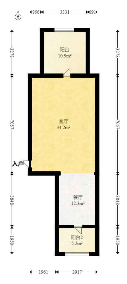 嘉宇盛世华章  3室2厅1卫   160.00万室内图1