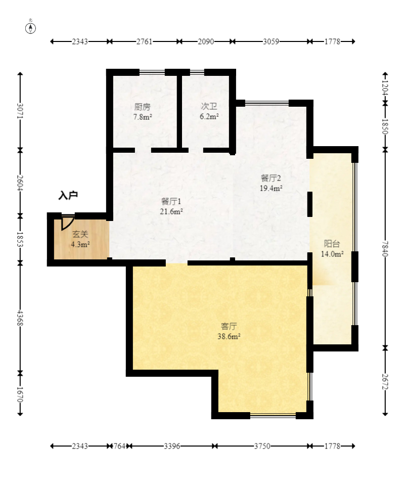 建发央著  4室2厅2卫   210.00万室内图1