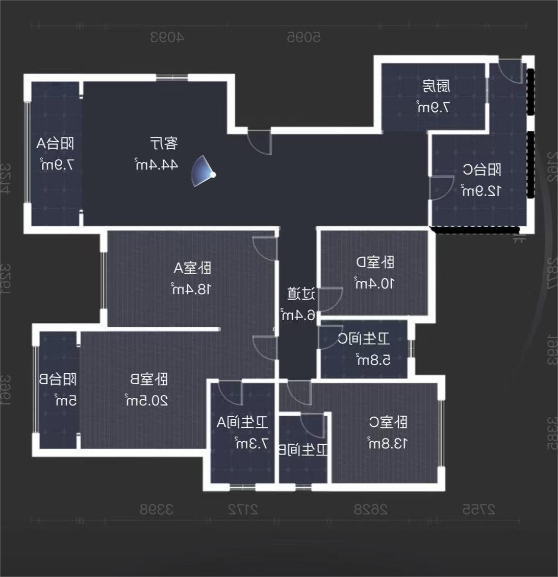 中泰财富湘江 4室2厅3卫 132.0万 中泰财富湘江 4室2厅3卫 132.0万室内图
