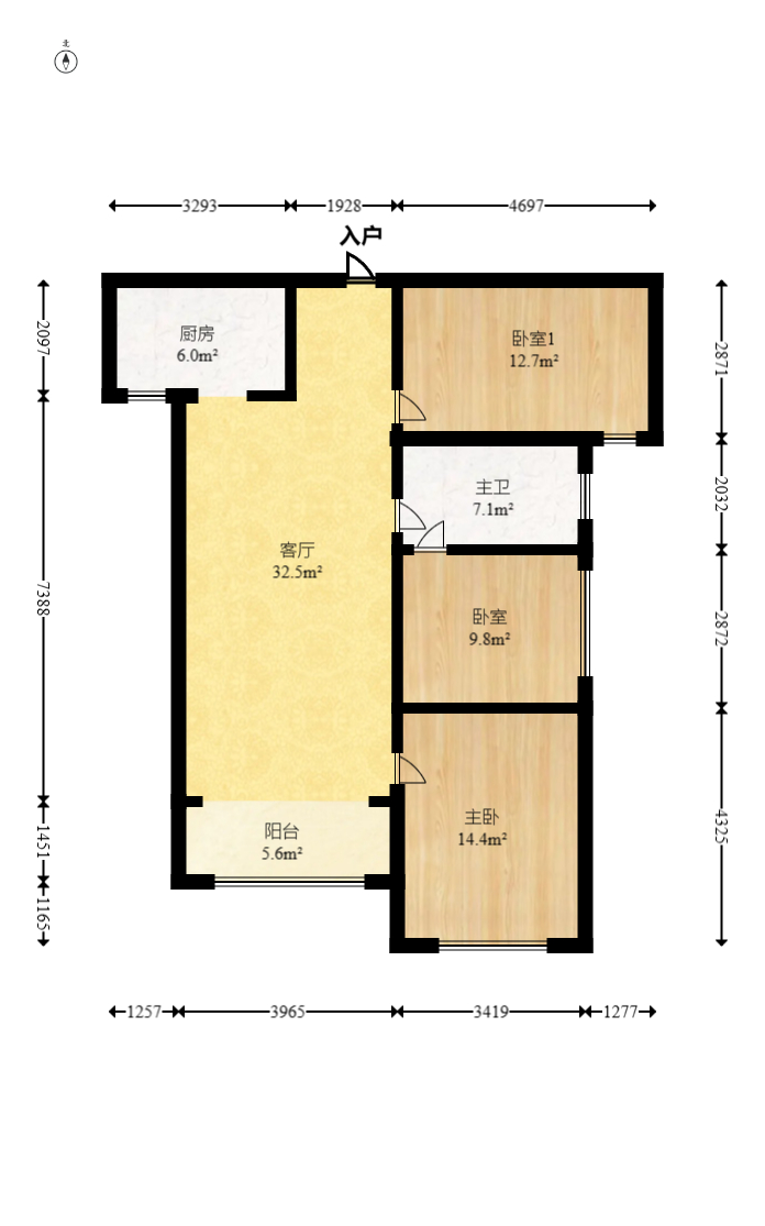 湖湘奥林匹克花园  3室2厅1卫    78.0万 湖湘奥林匹克花园  3室2厅1卫    78.0万户型图