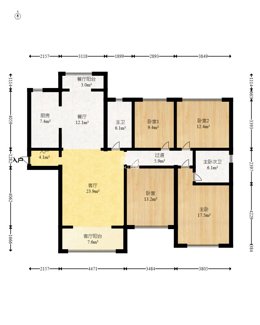 运达锦绣广场  3室1厅2卫    166.0万