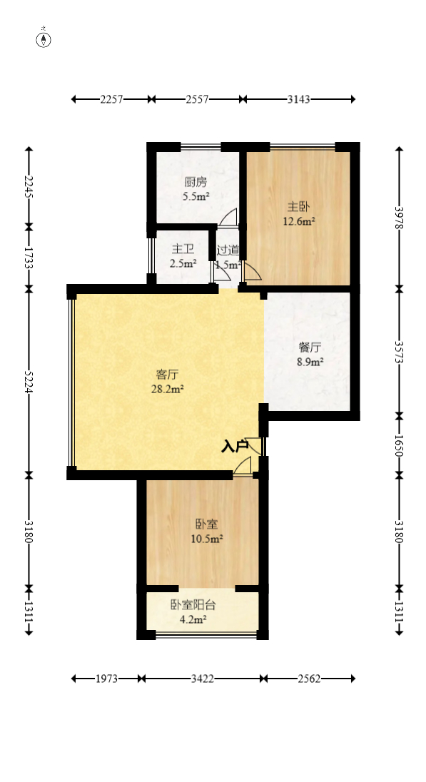 湘绣城  2室2厅1卫   42.00万室内图1