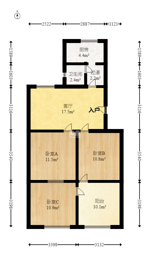 伍家岭电信局  4室2厅1卫   68.00万