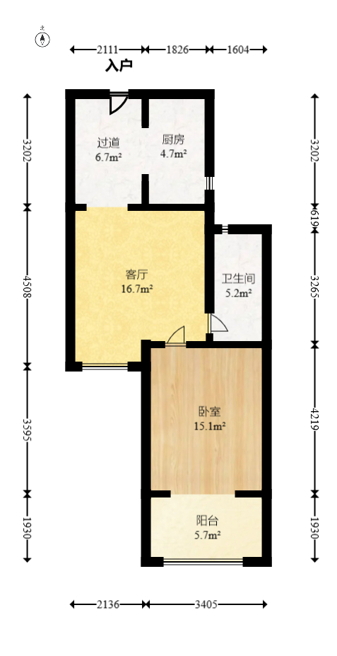 怡海星城  1室1厅1卫   38.00万室内图1