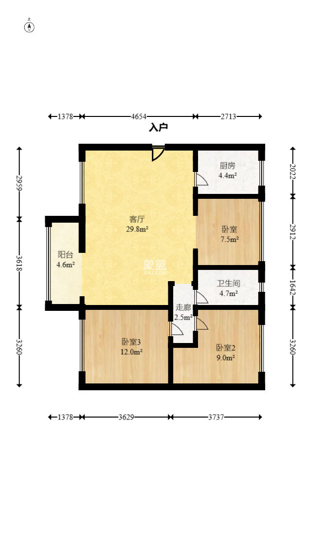 中国铁建国际城二期  3室2厅1卫    61.8万