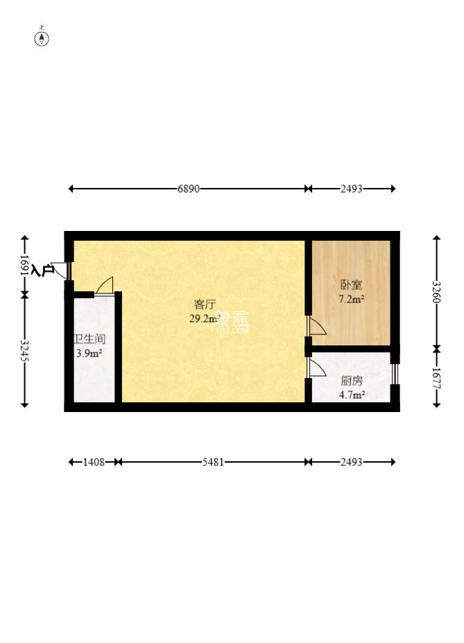 谋房博客(博客天街)  1室1厅1卫    46.0万