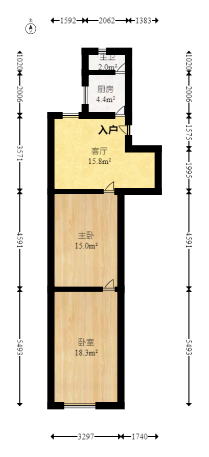 燕山街社区  2室1厅1卫   40.00万室内图1