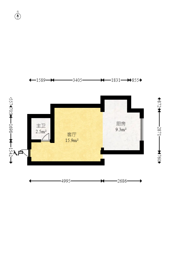 艾美潇湘  1室1厅1卫   32.50万室内图1