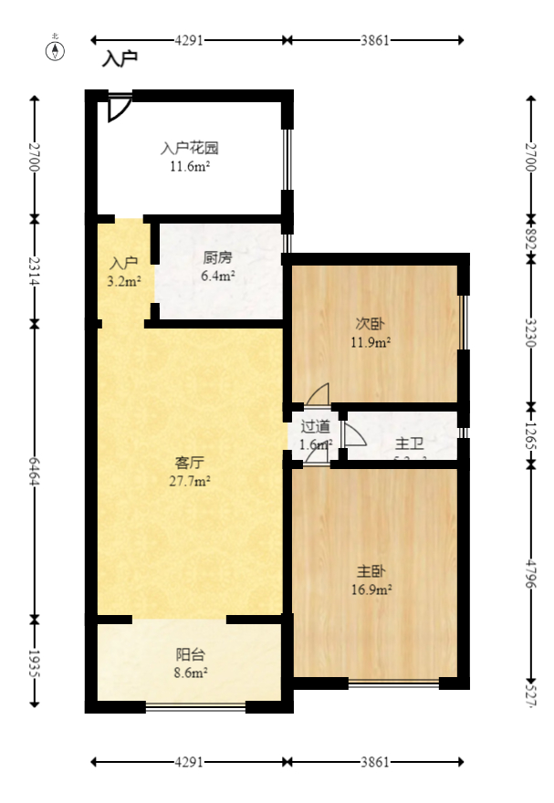 才子佳苑一期/二期  3室2廳1衛(wèi)    86.8萬室內(nèi)圖1