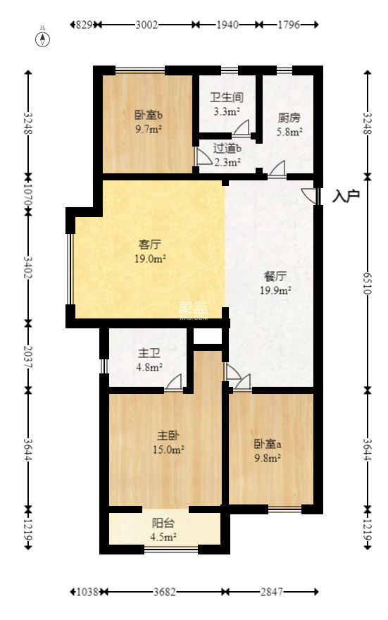 澳海望洲府  3室2厅2卫    89.0万
