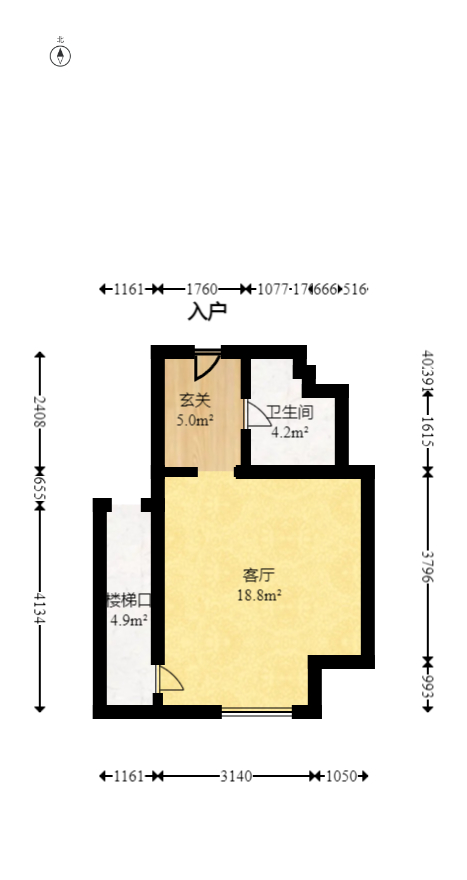 远洋外滩壹号  1室1厅1卫    84.98万室内图1