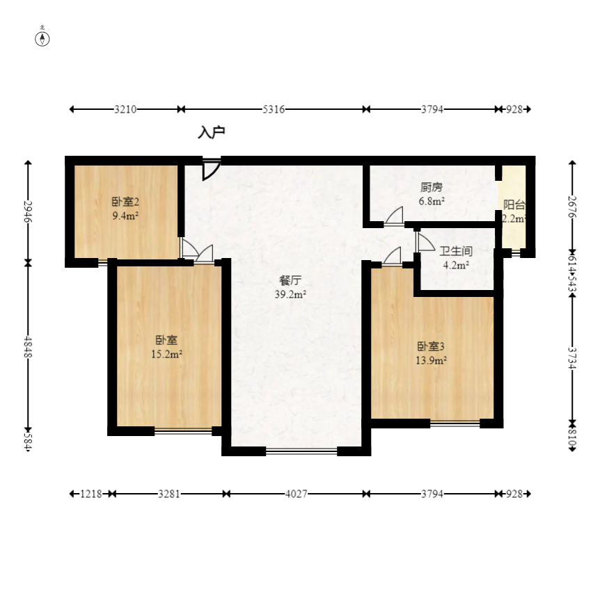 中欣楚天雅郡 3室2厅1卫 59.8万 中欣楚天雅郡 3室2厅1卫 59.8万户型图