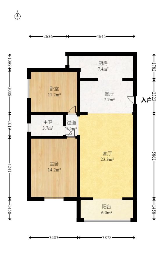世景华庭  2室2厅1卫    45.0万 世景华庭  2室2厅1卫    45.0万户型图