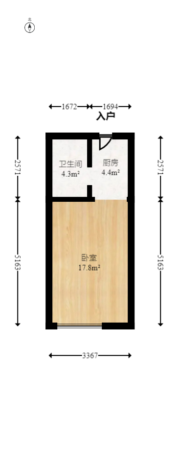 阿舍南2号（花之林大厦）  2室2厅1卫   24.00万室内图1