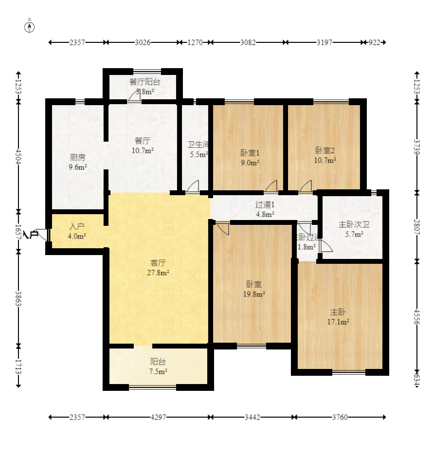 三一街区 4室2厅2卫 129.45万 三一街区 4室2厅2卫 129.45万户型图