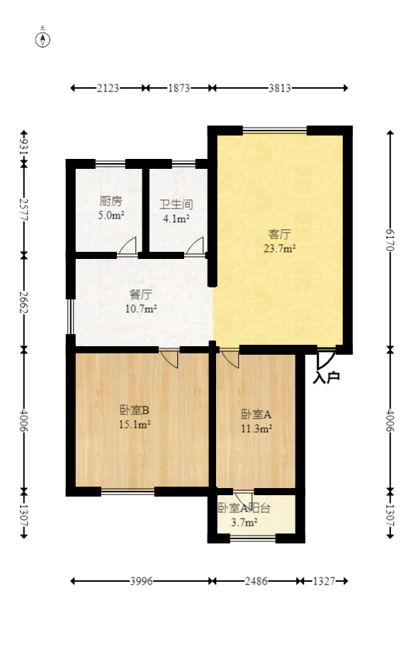 谷山乐园  2室2厅1卫   65.00万室内图1