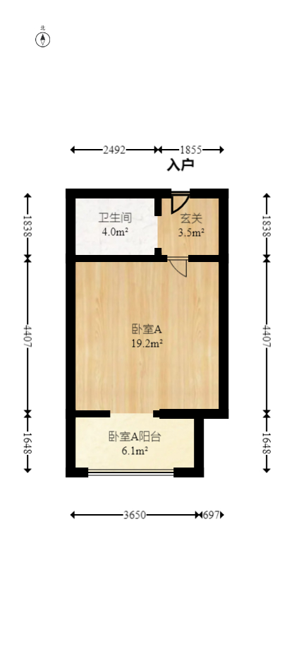 中交里城  2室1厅1卫   40.00万室内图1