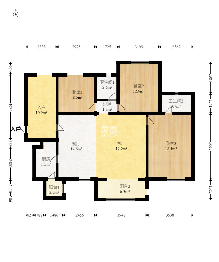 时代倾城五期  4室2厅2卫   87.00万