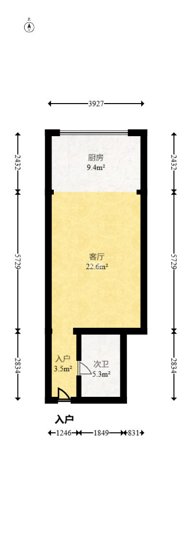 蓝湾国际广场  1室1厅1卫    31.28万室内图1