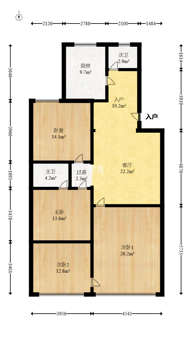 佳广公寓  3室2厅1卫    80.0万室内图1
