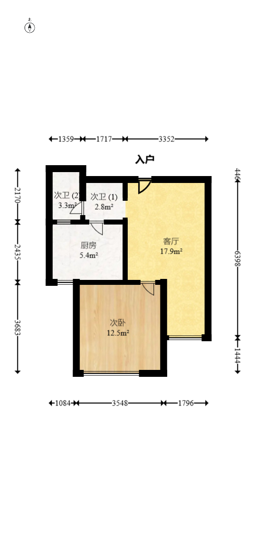 荣悦台  1室1厅1卫    59.98万室内图1