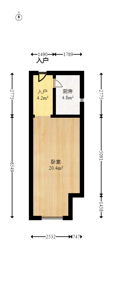芒果天地(芒果雅苑)  1室1厅1卫    25.79万室内图1