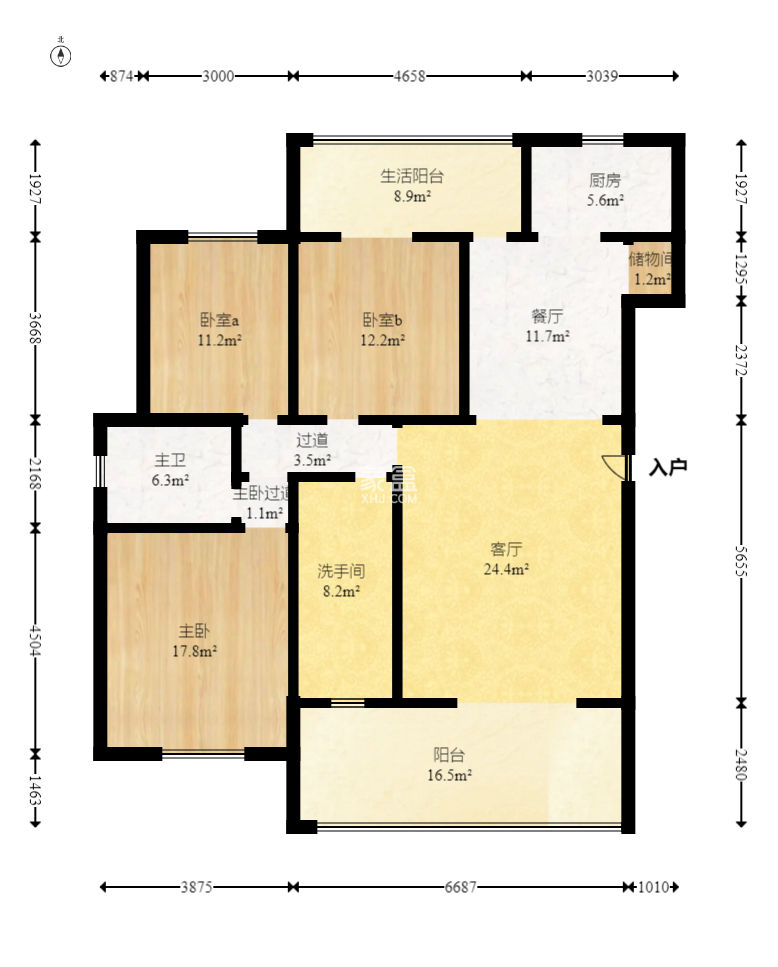 普瑞斯堡  3室2厅2卫    72.0万
