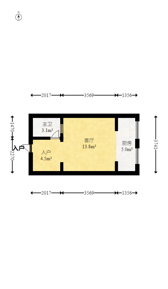 爱都（IDO）  1室1厅1卫   22.80万室内图1