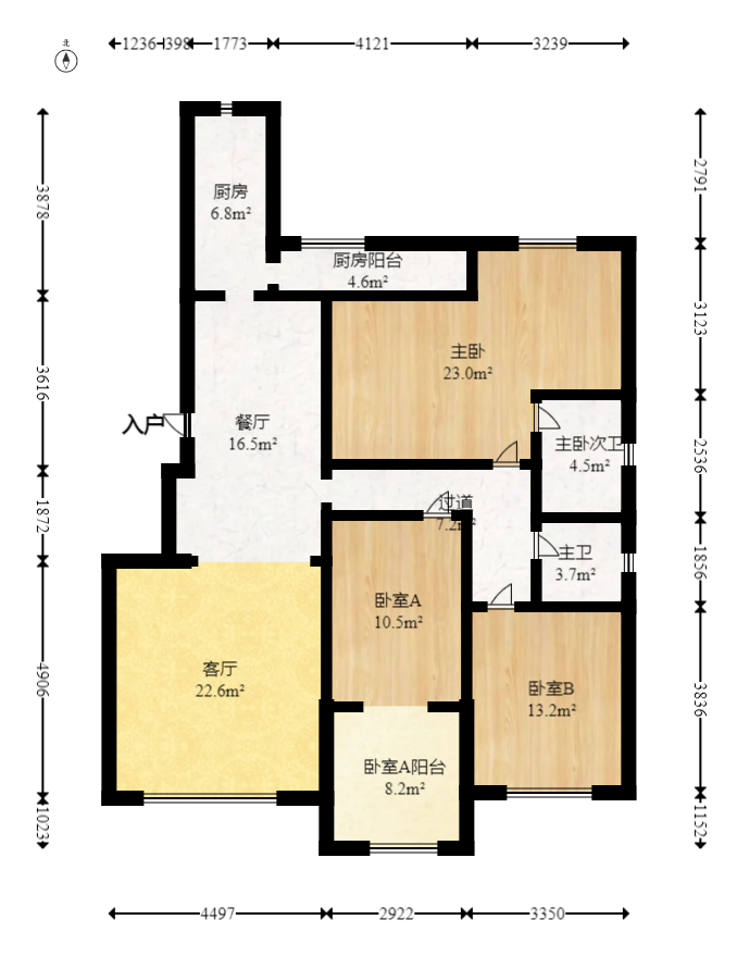 红树湾  4室2厅2卫   88.80万室内图1