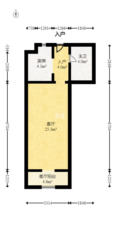 星湖湾一期高层  3室2厅2卫   85.80万室内图1
